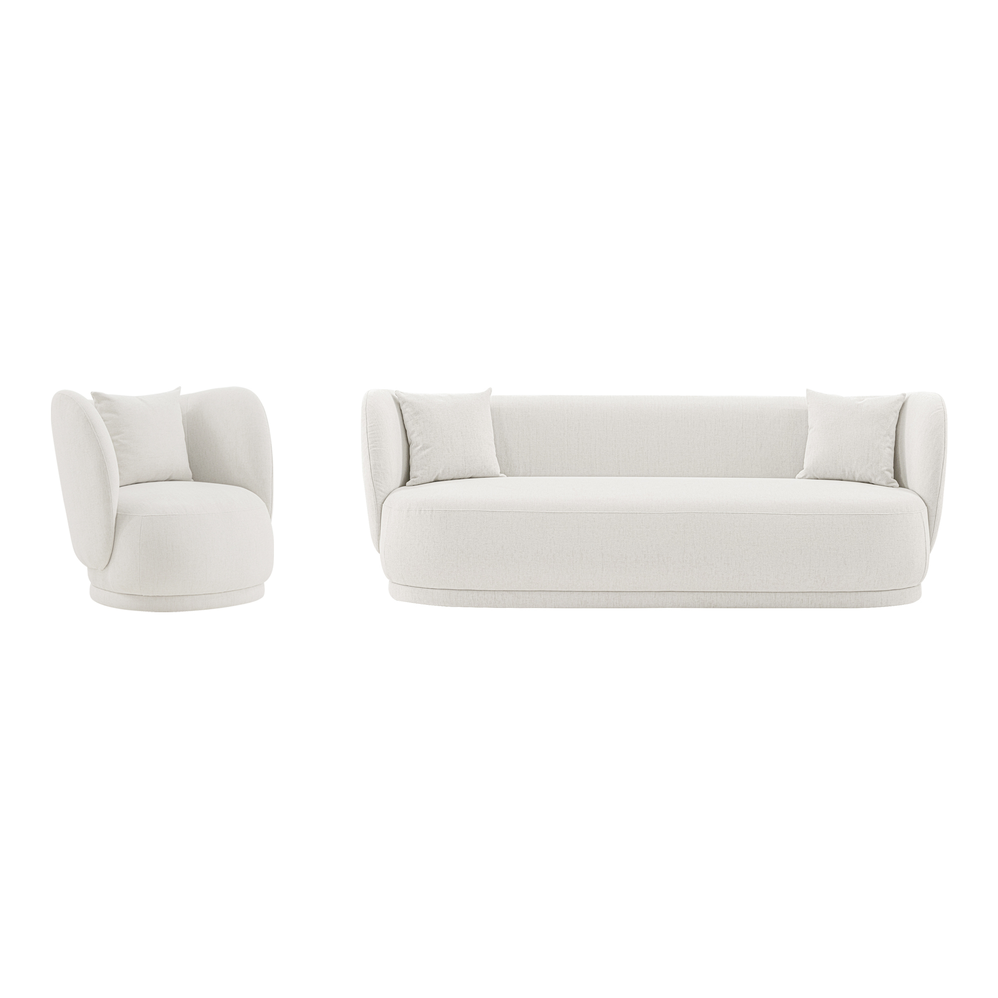 Manhattan Comfort, Contemporary Siri Sofa and Accent Chair Set Cream, Primary Color Cream, Included (qty.) 2 Model# 2-SFAC5710